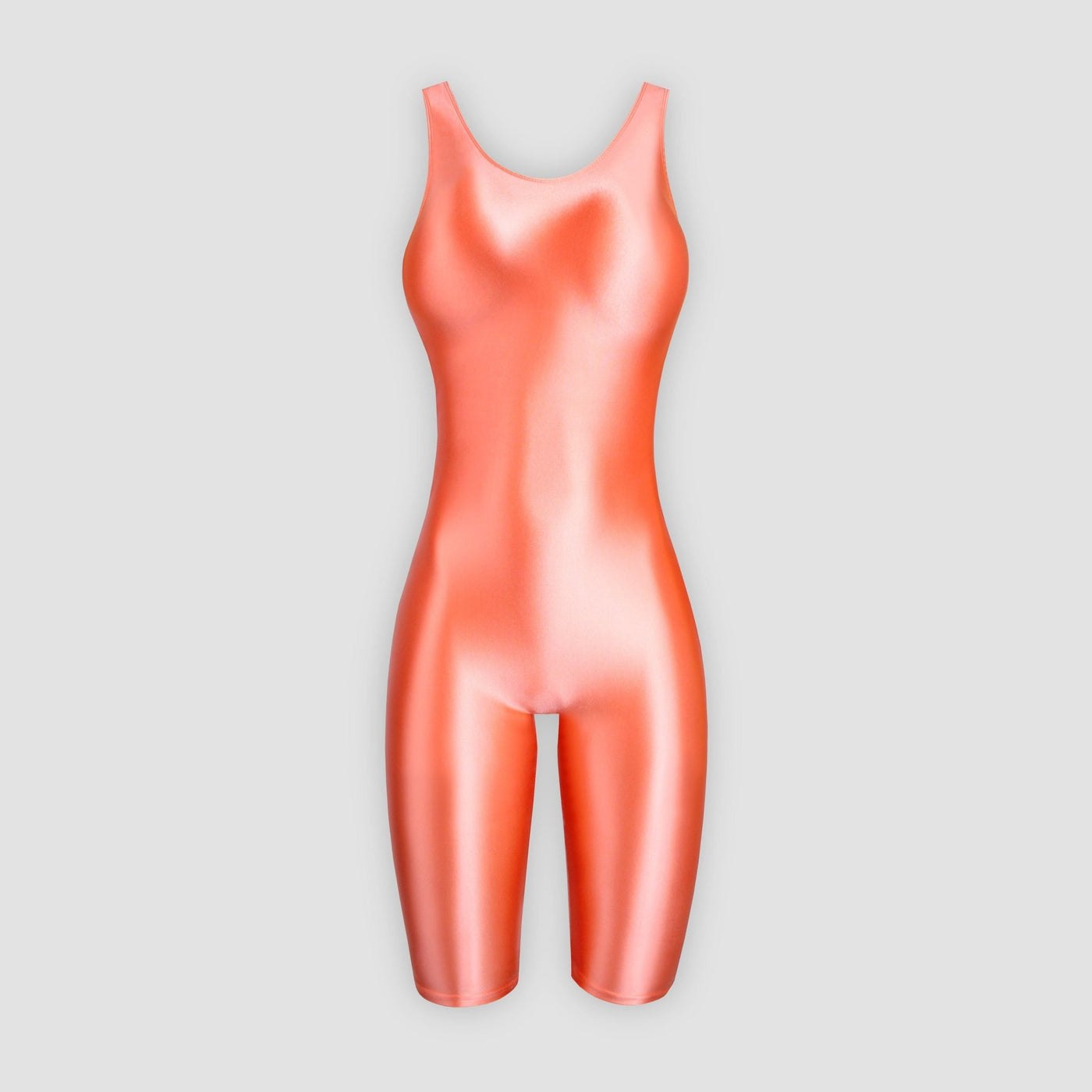 Shiny Unitard Satin Bodysuit Knee Length - 14 Colors Available - Unisex Japanese Shaping Bodysuit - Glossywear Designs