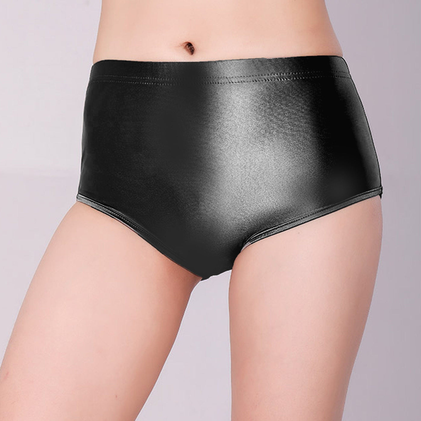 Shiny Spandex Underwear Briefs - Plus Size Available - Sexy Opaque Seamless - Unisex High Waist - Glossywear Designs