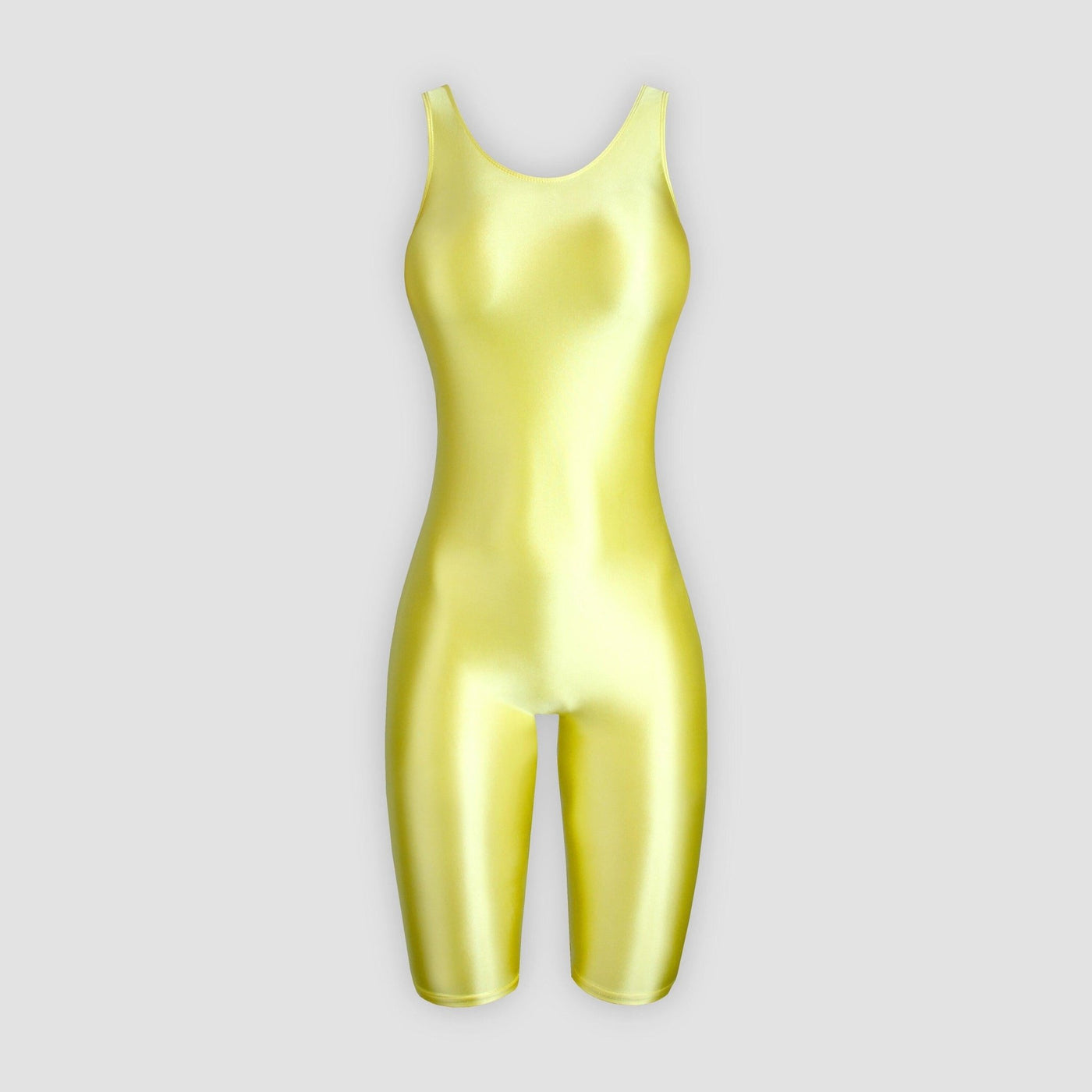 Shiny Unitard Satin Bodysuit Knee Length - 14 Colors Available - Unisex Japanese Shaping Bodysuit - Glossywear Designs