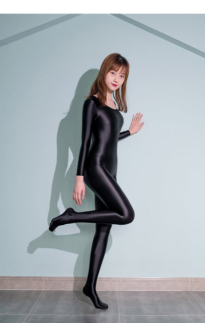 High Shine Stretch Unitard Bodysuit - Full Body Jumpsuit for Dance, Cosplay, and Everyday Glamour - Glossywear Designs