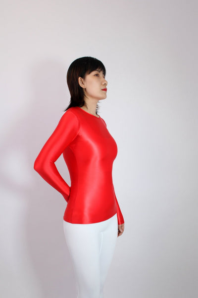 Super Shiny Long - Sleeve Top | Breathable Fit & Stretch Comfort - Glossywear Designs