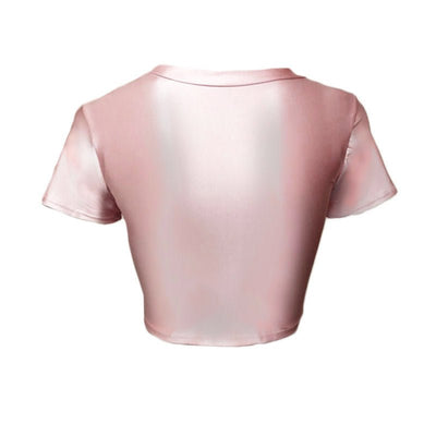 Shiny Metallic Short Sleeve Shirts - Glossywear Designs