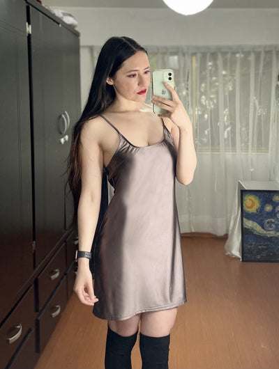 Shiny Slip Dress - Perfect for Day or Night - Glossywear Designs