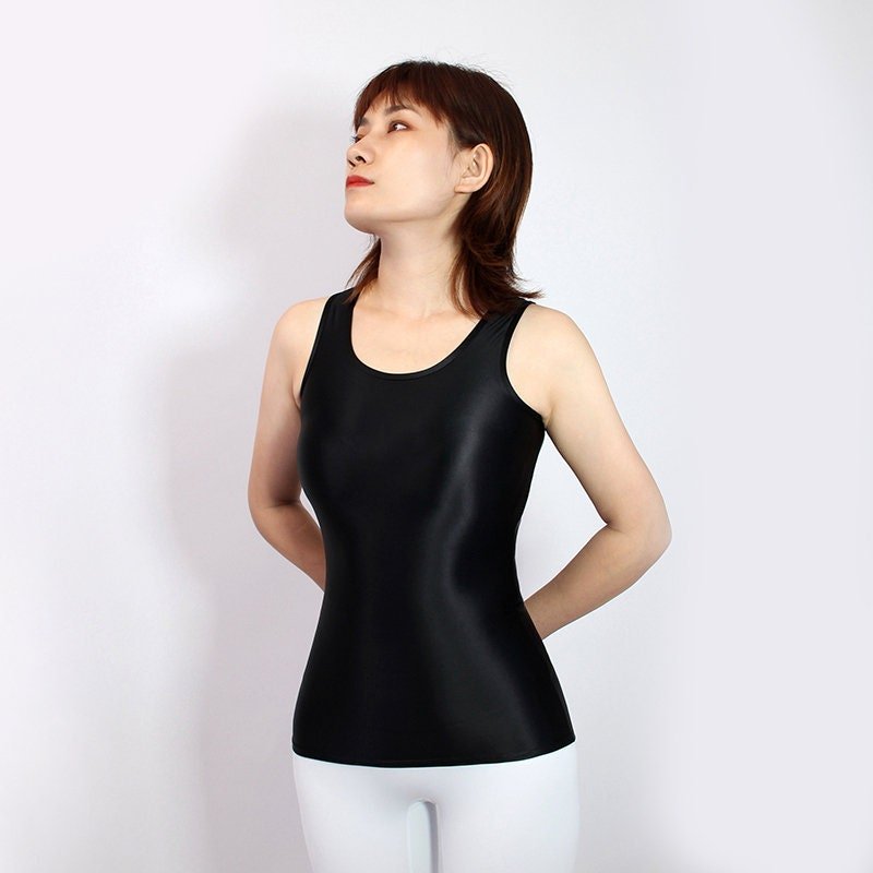 Ultra Shiny Stretch Tank Top - Breathable & Smooth Fit for Dance, Gymnastics, Cosplay - Glossywear Designs