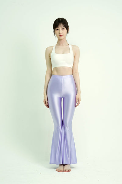 Spring 2025 High - Shine Flared Seamless Leggings - Glossywear Designs