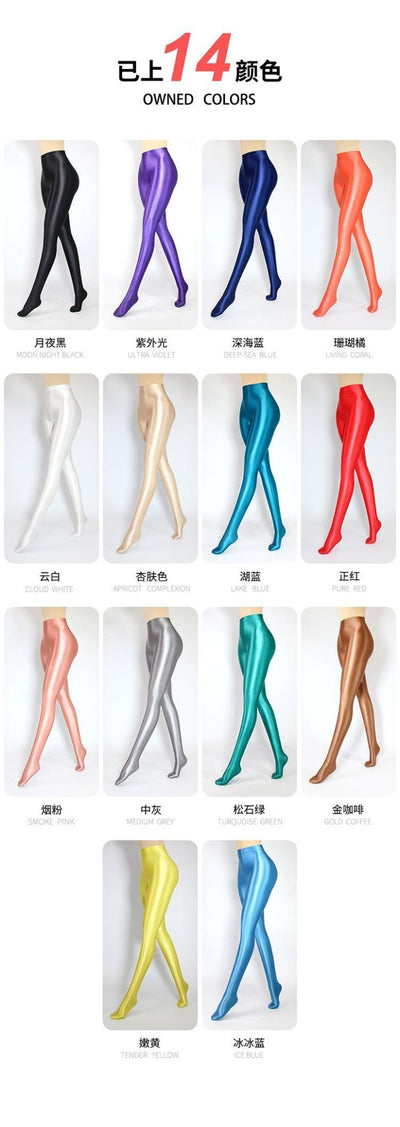 High - Shine Crotchless Spandex Leggings - Ultra Stretch, Breathable Comfort - Glossywear Designs