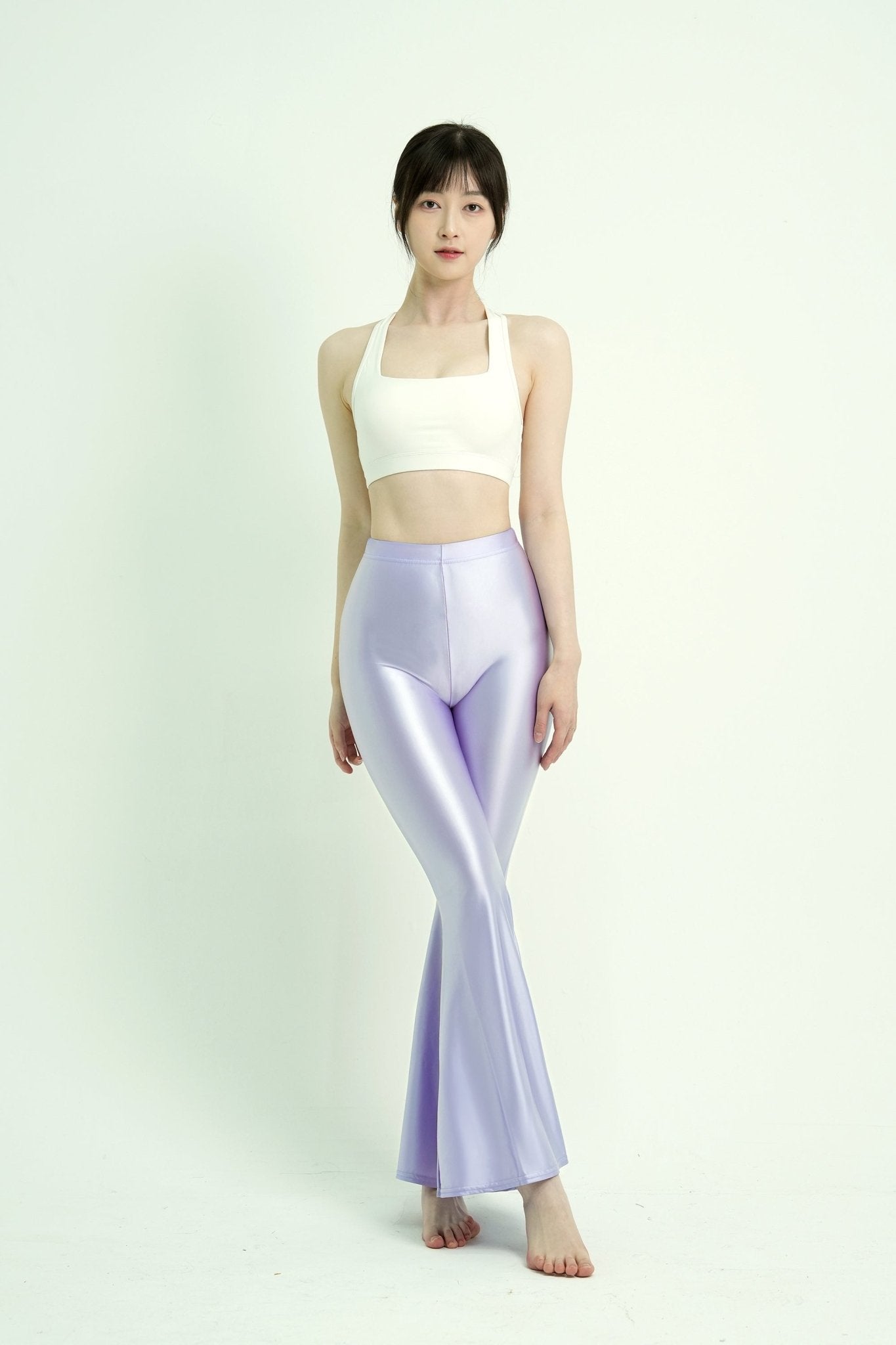 Spring 2025 High - Shine Flared Seamless Leggings - Glossywear Designs