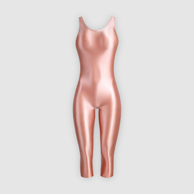 Ultra Shiny Over - the - Knee Stretch Unitard Jumpsuit – Perfect for Gymnastics, Cosplay, & Everyday Glam - Glossywear Designs