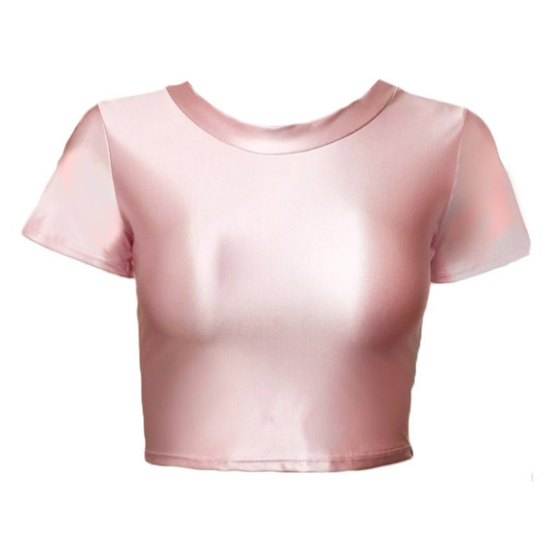 Shiny Metallic Short Sleeve Shirts - Glossywear Designs