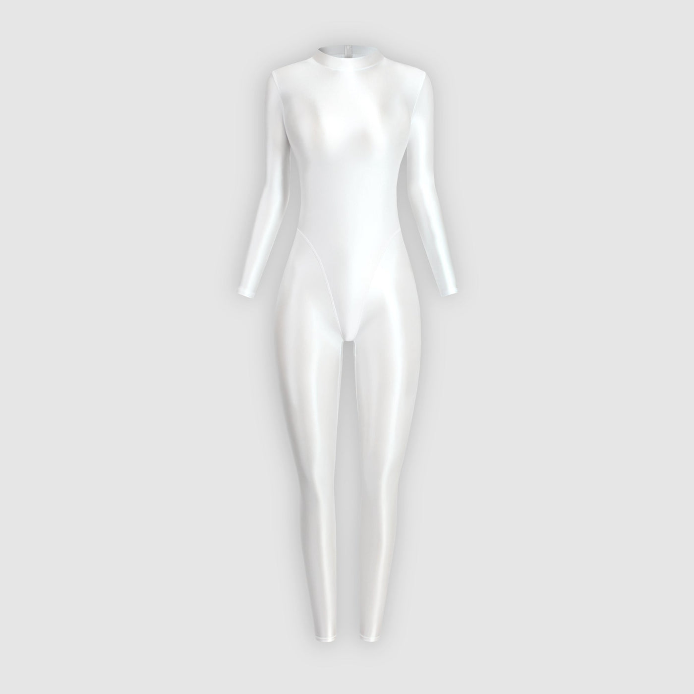 [Winter 2024 New Product New Color] Full - Body Unitard with High Neck, Back Zipper, Long Sleeves, and Ankle Long Design - Glossywear Designs