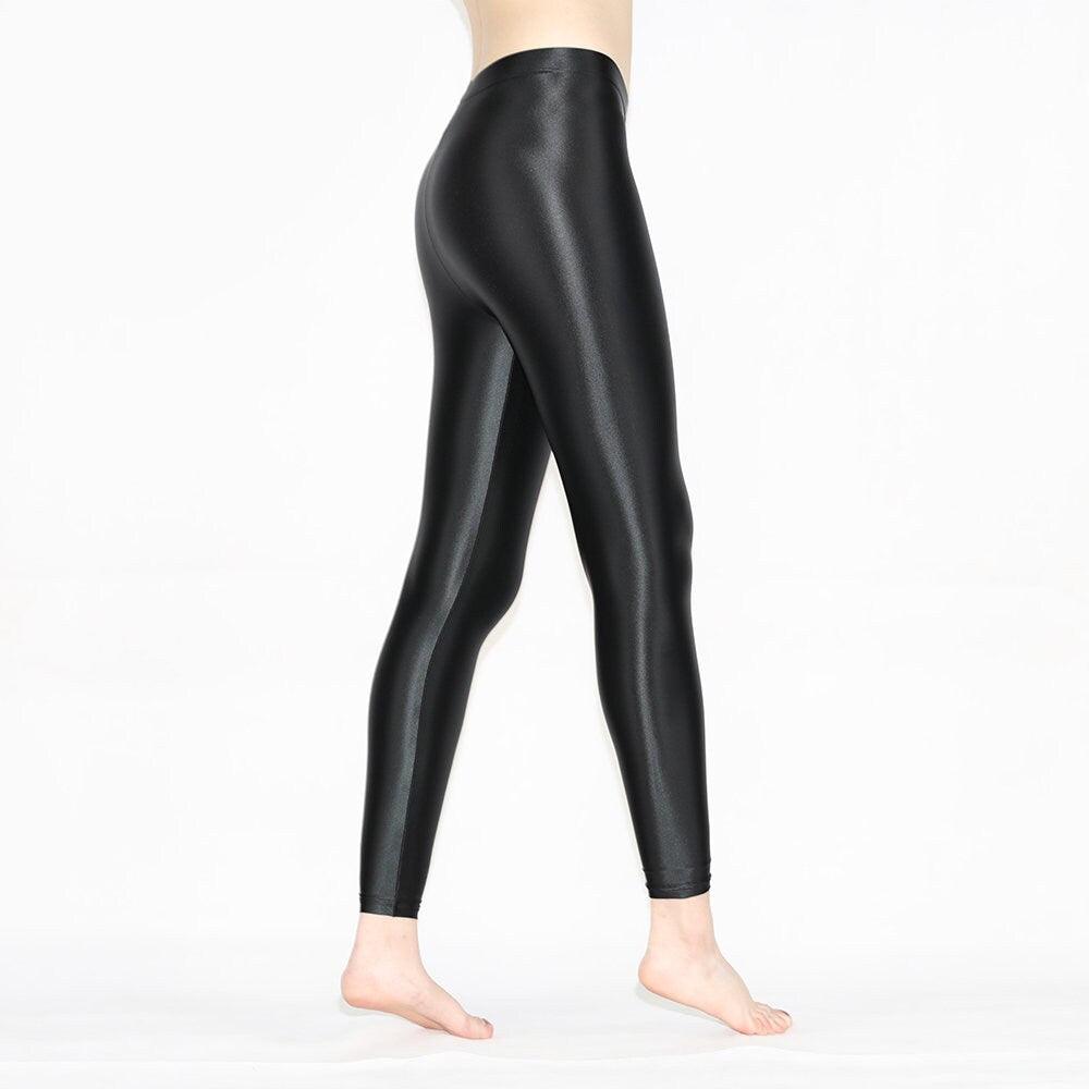 Shiny Stretch Leggings for Gymnastics, Cosplay, & Casual Wear - Glossywear Designs