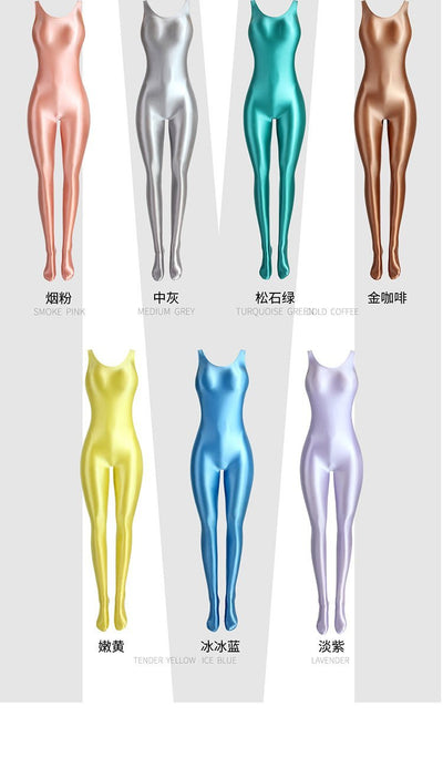 Ultra - Shiny Stretch Fiber Unitard Bodysuit - High Elasticity Full Body Jumpsuit for Dance, Cosplay, and Fitness - Glossywear Designs