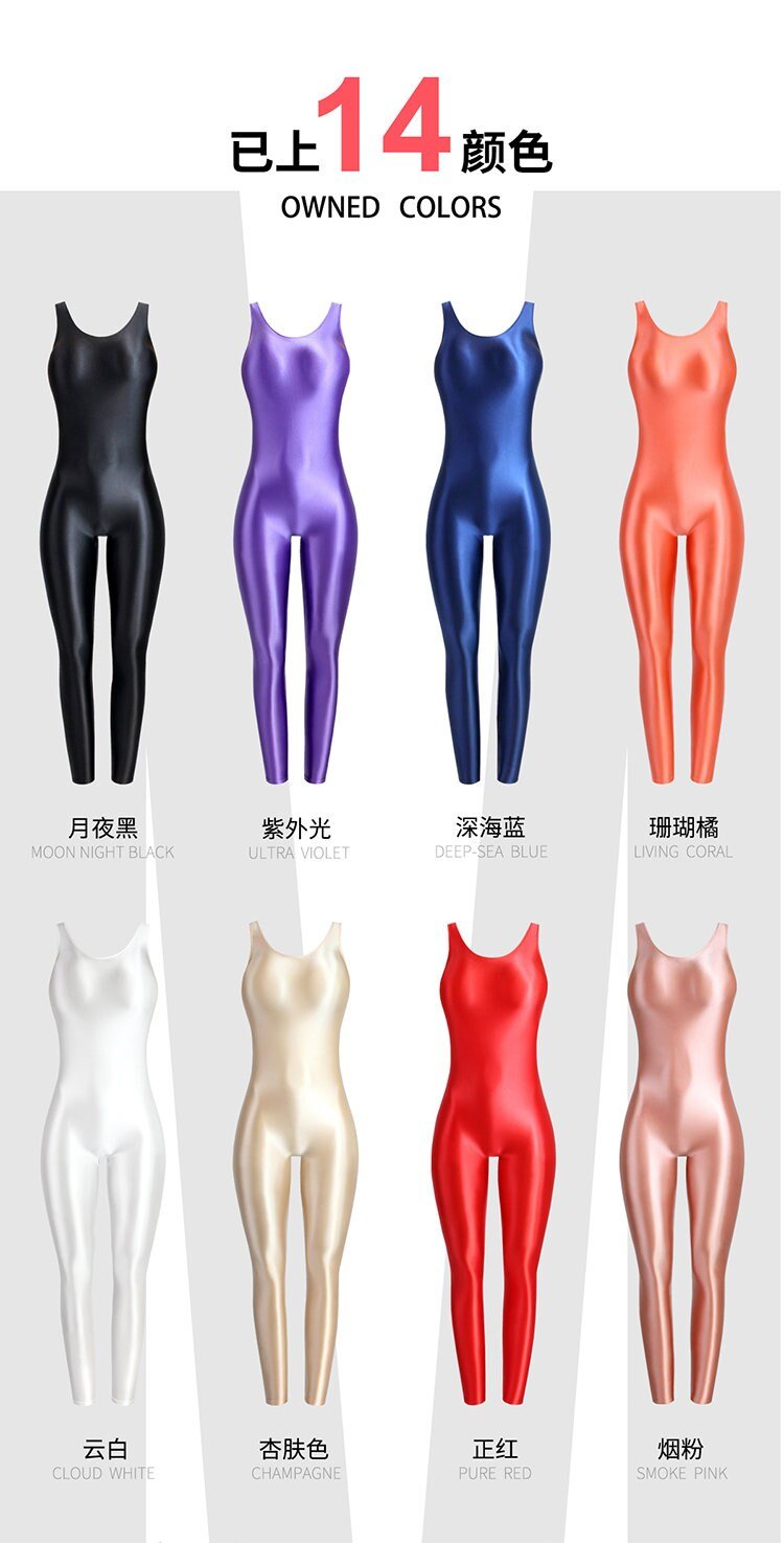 Super Shiny Stretch Unitard Jumpsuit - Lightweight Full - Body Bodysuit for Gymnastics, Cosplay & Daily Wear - Glossywear Designs