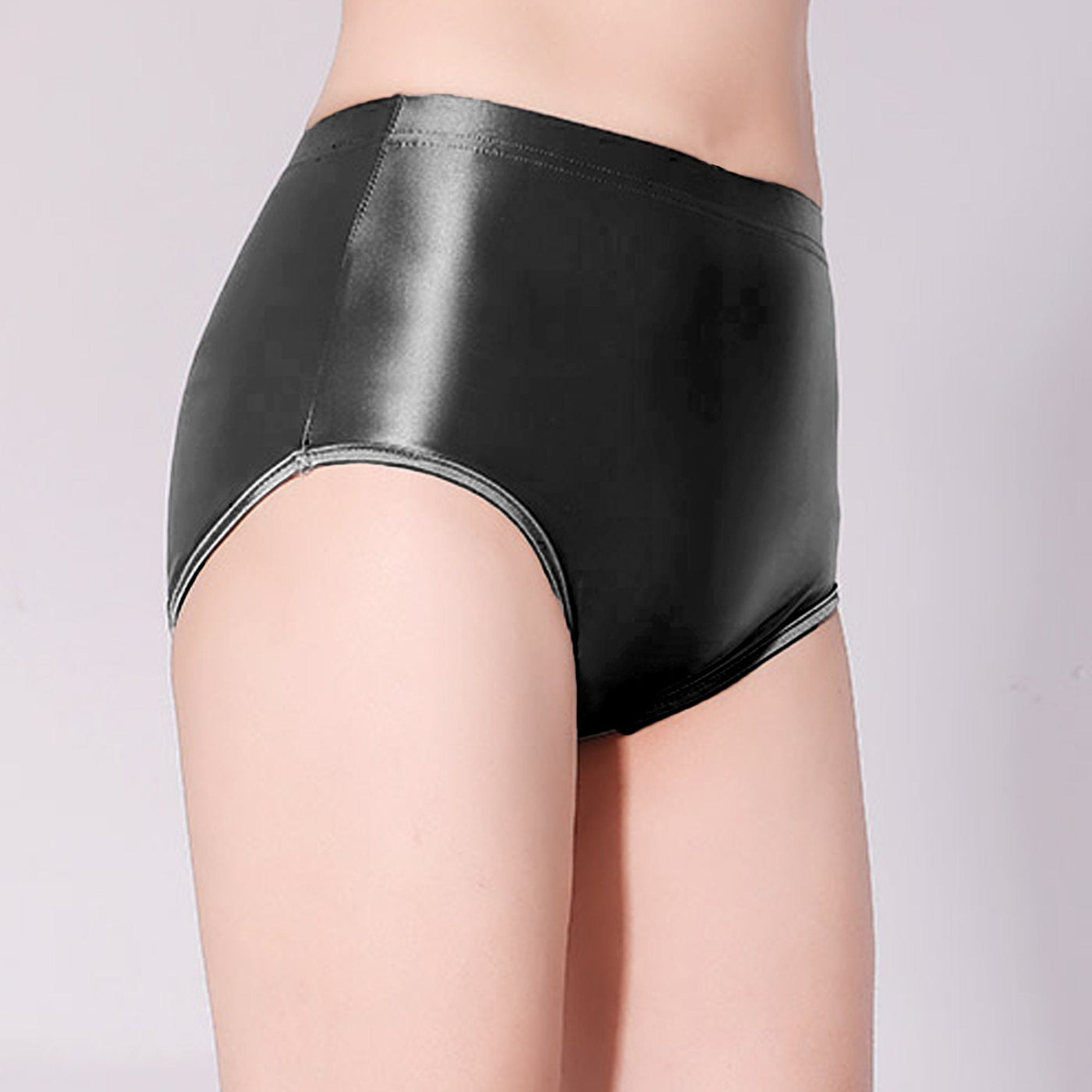 Shiny Spandex Underwear Briefs - Plus Size Available - Sexy Opaque Seamless - Unisex High Waist - Glossywear Designs