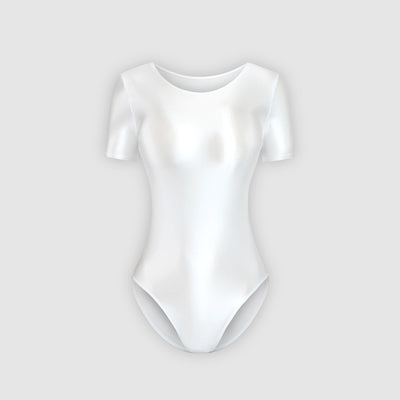 Short Sleeve Shiny Leotard | Full Coverage & Stretch Fit - Glossywear Designs