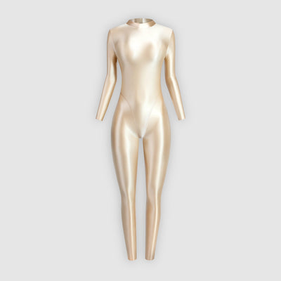 [Winter 2024 New Product New Color] Full - Body Unitard with High Neck, Back Zipper, Long Sleeves, and Ankle Long Design - Glossywear Designs