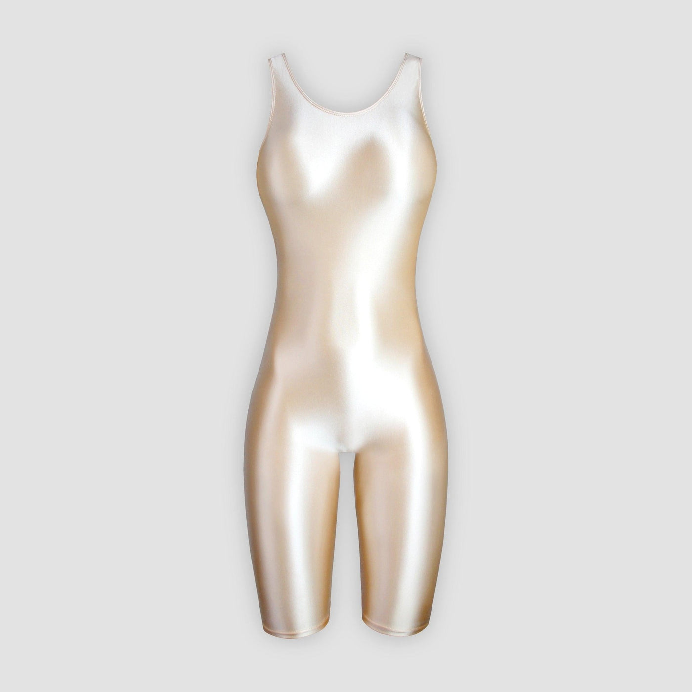 Shiny Unitard Satin Bodysuit Knee Length - 14 Colors Available - Unisex Japanese Shaping Bodysuit - Glossywear Designs