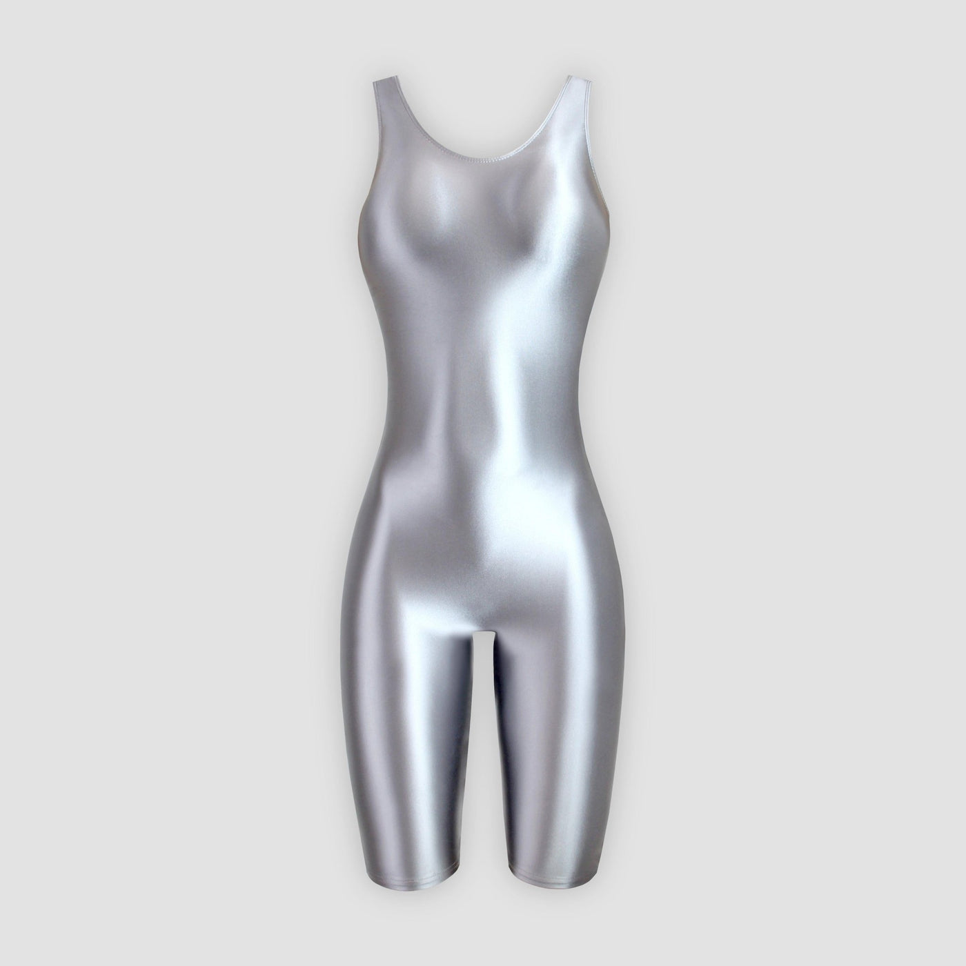 Shiny Unitard Satin Bodysuit Knee Length - 14 Colors Available - Unisex Japanese Shaping Bodysuit - Glossywear Designs