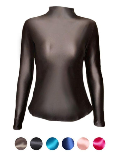 Super Shiny Long - Sleeve Top | Breathable Fit & Stretch Comfort - Glossywear Designs