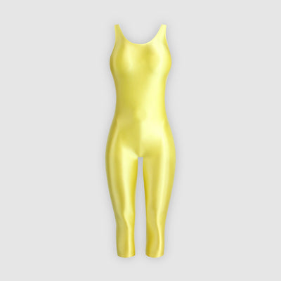 Ultra Shiny Over - the - Knee Stretch Unitard Jumpsuit – Perfect for Gymnastics, Cosplay, & Everyday Glam - Glossywear Designs