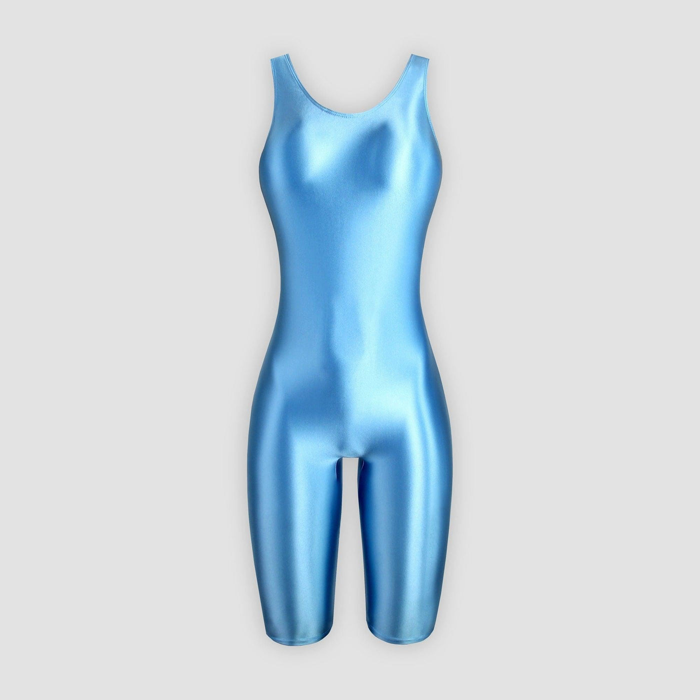 Shiny Unitard Satin Bodysuit Knee Length - 14 Colors Available - Unisex Japanese Shaping Bodysuit - Glossywear Designs