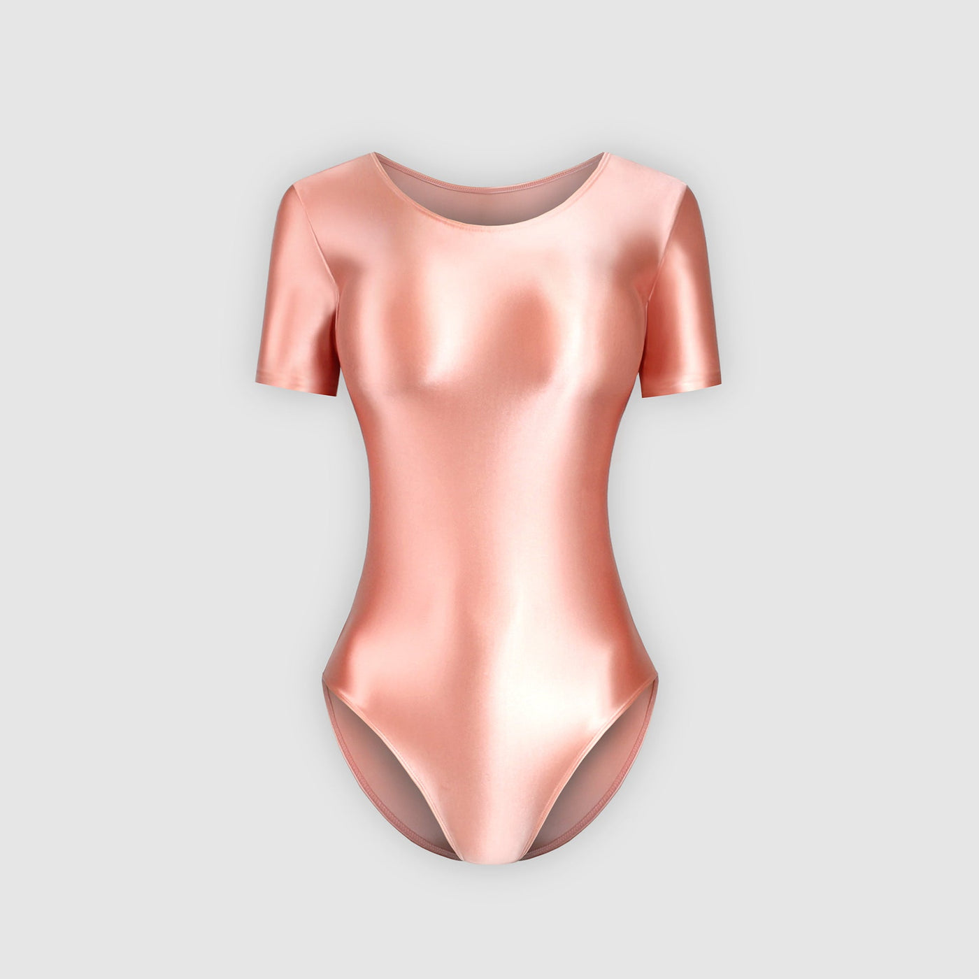 Short Sleeve Shiny Leotard | Full Coverage & Stretch Fit - Glossywear Designs