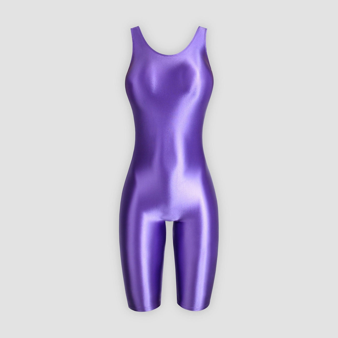 Shiny Unitard Satin Bodysuit Knee Length - 14 Colors Available - Unisex Japanese Shaping Bodysuit - Glossywear Designs