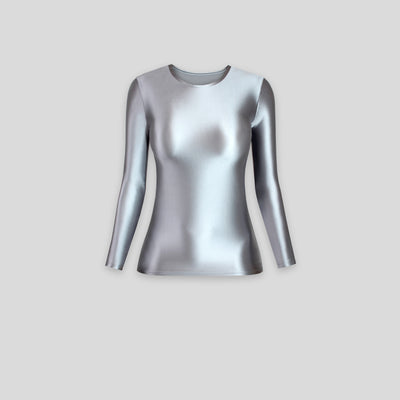 Shiny Metallic Long Sleeve Shirts -  S to 3XL - 14 Colors Available